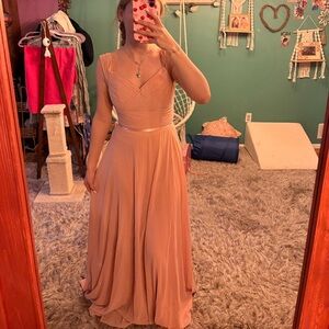 Blush Pink Sleeveless A-Line Evening Dress